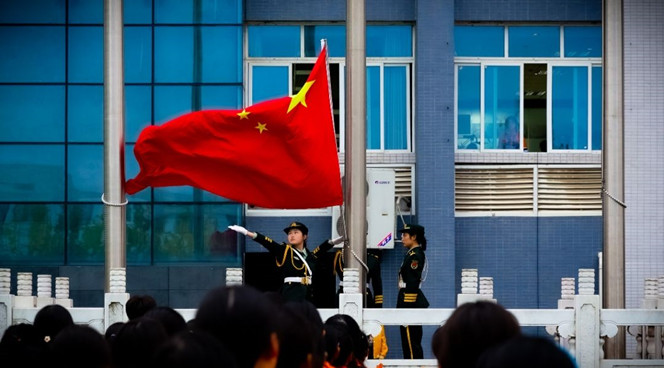 我校2021—2022学年度（上）期第九周朝会仪式成功举行